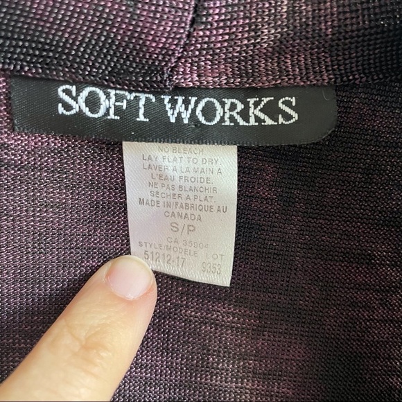 3/$20 Soft Works Purple Animal Print Cardigan - Picture 4 of 8